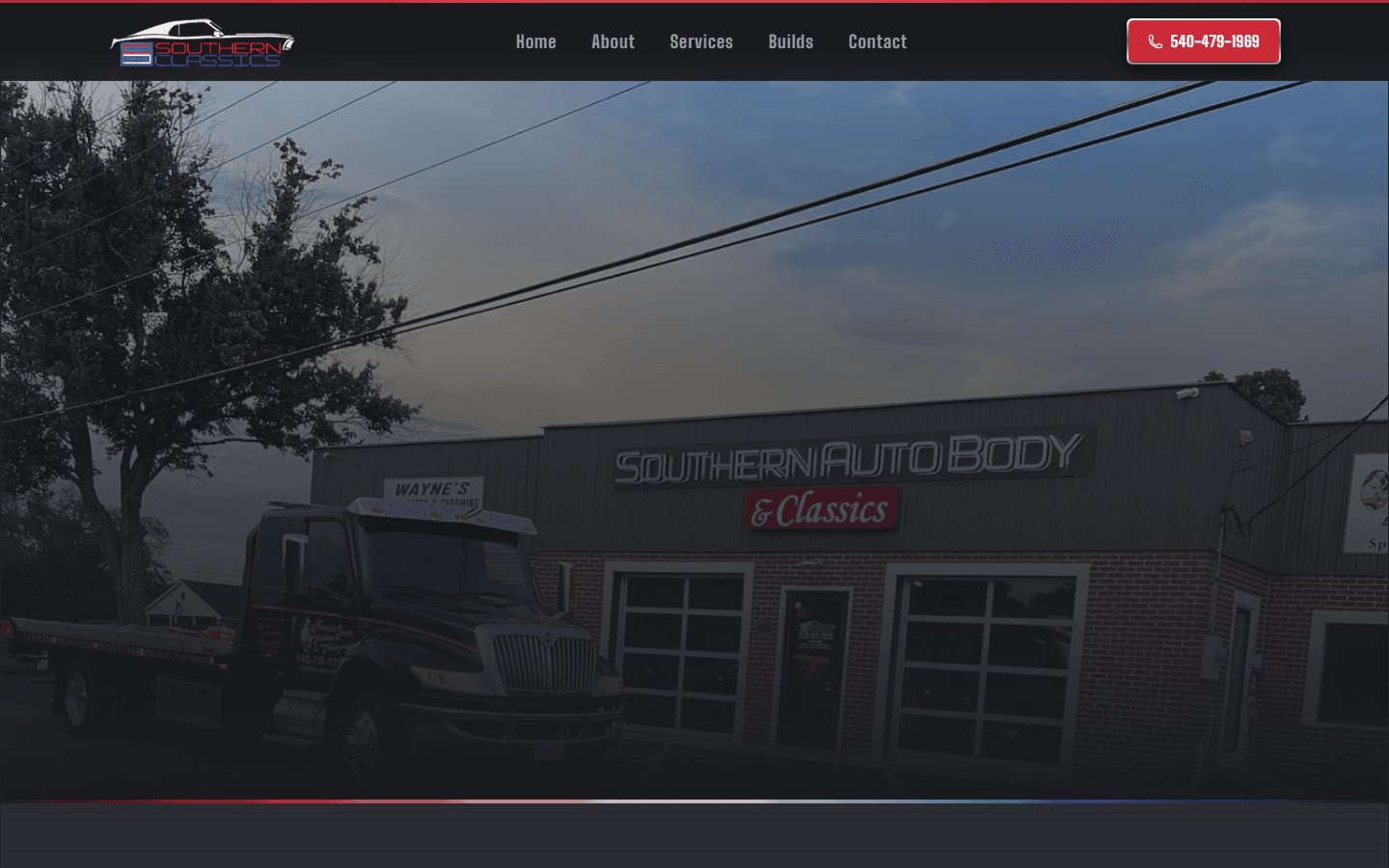 Screenshot of the Southern Auto Body & Classics website